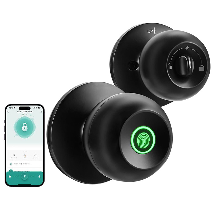 LEELEN cerradura electrica wifi smart fingerprint knob lock security deadbolt door lock door knobs for interior doors with lock