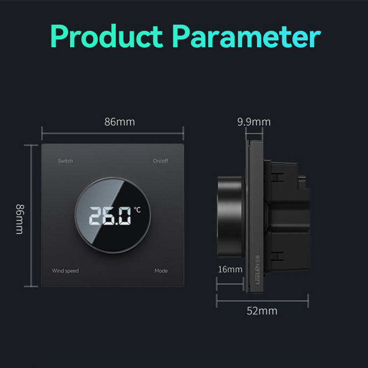 LEELEN interruptor inteligente wifi smart home custom logo temperature control panel zigbee smart wall switches glass panel