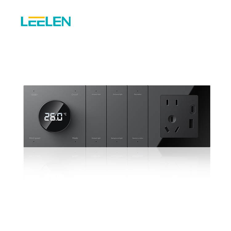 LEELEN C10  tuya smart home modern luxury switch alexa voice control zigbee smart electric light wall switch and socket