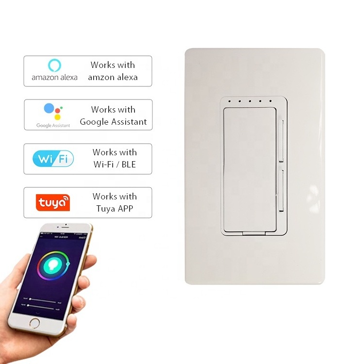 LEELEN smart dimming switch WiFi 3 way segment dimmer switch tuya app control Alexa Bluetooth dimmer switch led lights