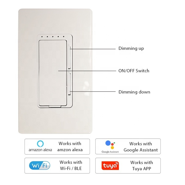 LEELEN smart dimming switch WiFi 3 way segment dimmer switch tuya app control Alexa Bluetooth dimmer switch led lights