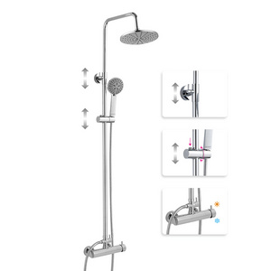 Leelongs Stylish ABS chrome Refreshing shower Rain fall Shower Heads Bathroom Wall Mounted Shower Set with Faucet