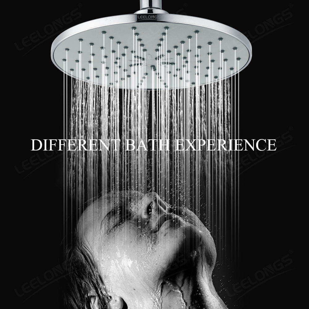 Leelongs Stylish ABS chrome Refreshing shower Rain fall Shower Heads Bathroom Wall Mounted Shower Set with Faucet