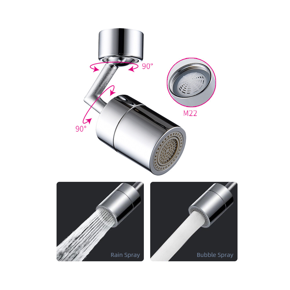 Universal Faucet Aerator 720 Rotatable 2 Functional Soild Brass Moveable Kitchen Tap Head