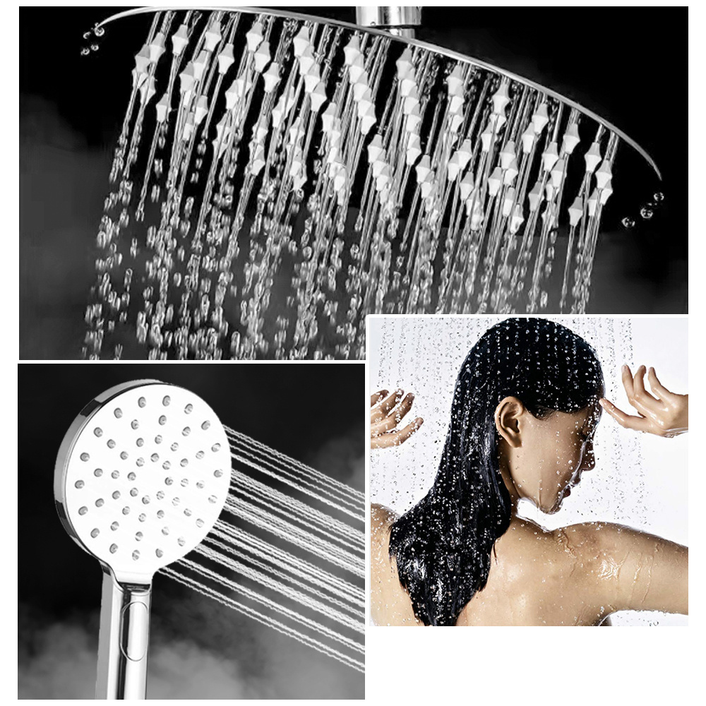 8 Inch Stainless Steel Concealed Shower Set Wall Mounted Rainfall Shower Head Luxury Rain Shower System Mixer Combo