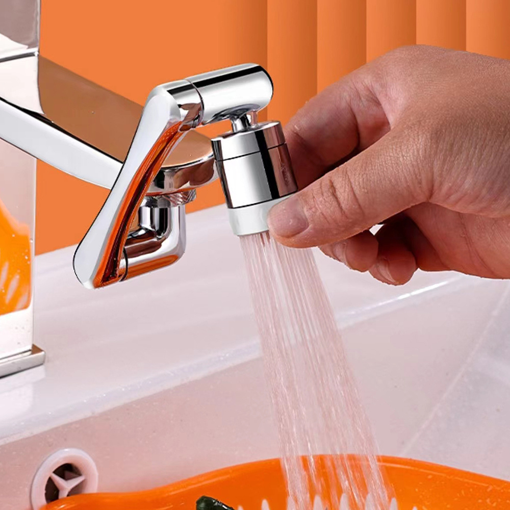 Rotating Faucet Extender 1440 Swivel Faucet Extender Aerator Splash Filter Kitchen Tap Extend with 2 Water Outlet Modes