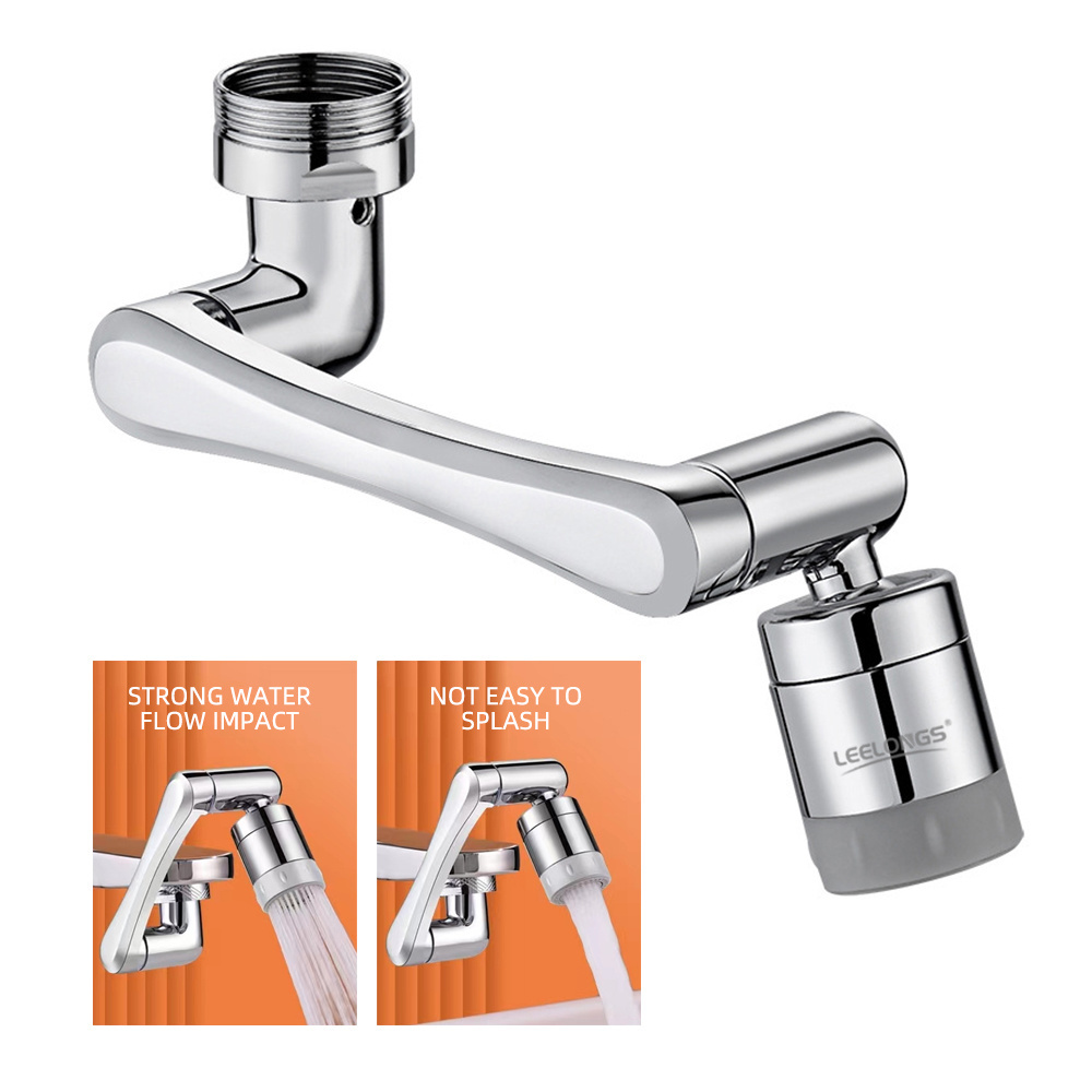 Rotating Faucet Extender 1440 Swivel Faucet Extender Aerator Splash Filter Kitchen Tap Extend with 2 Water Outlet Modes