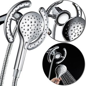 Ningbo Leelongs Magnetic Combo High Pressure Shower Head With 6 Settings Spray Function and 1.8m Stainless Steel Shower Hose