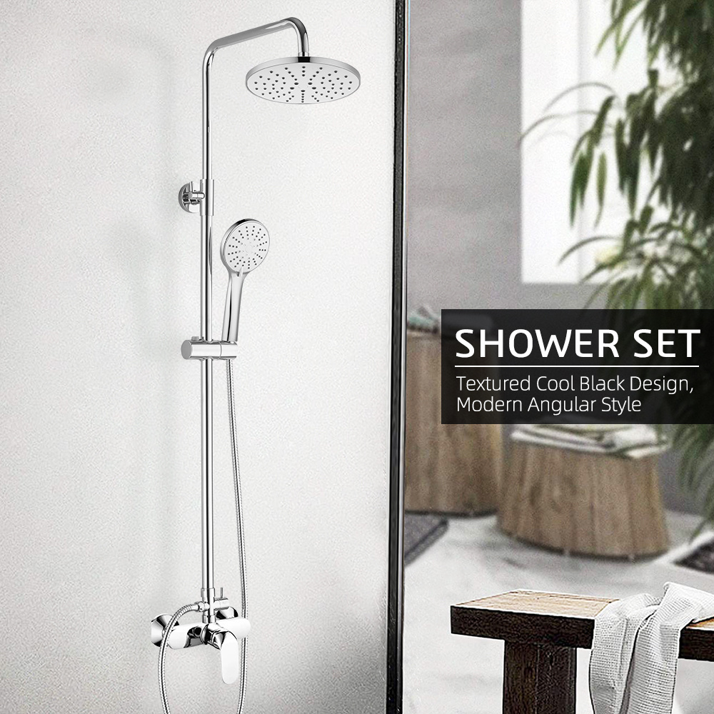 Luxury Rainfall Stainless Steel Bath & Shower Set High Chrome Finishing Brass Shower Faucet Mixer