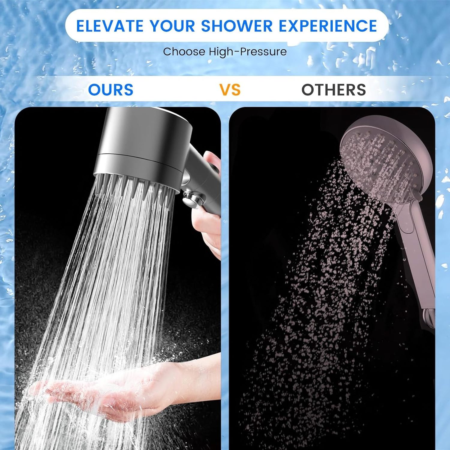 3 modes eco water saver shower head with handheld bathroom 4 in 1 multifunctional massage high pressure jet shower head  sprayer