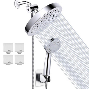 6 inch rainfall high pressure shower head combo shower set with diverter and shower holder bracket