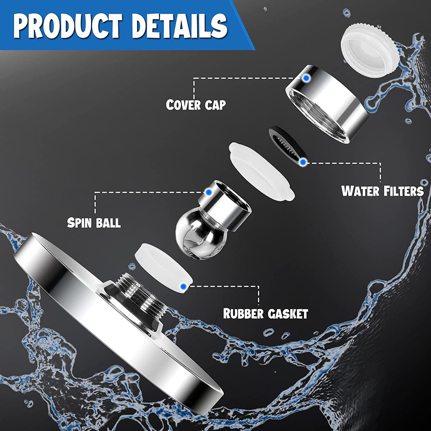 6 inch rainfall high pressure full chrome luxury shower head bathroom rain head shower family shower set