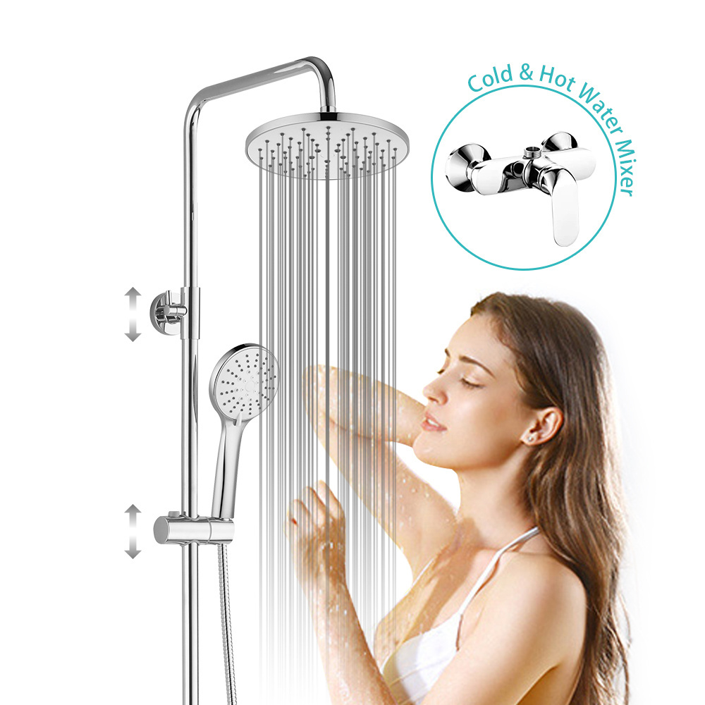 Luxury Rainfall Stainless Steel Bath & Shower Set High Chrome Finishing Brass Shower Faucet Mixer