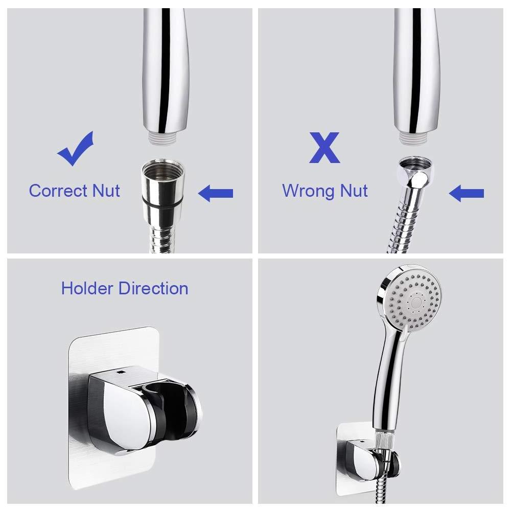 6 inch rainfall high pressure shower head combo shower set with diverter and shower holder bracket