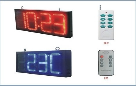 outdoor led clock time date led time temperature sign/ led gas station display/ large outdoor digital clock temperature