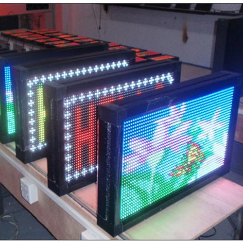 programmable flexible moving message led sign p7.625 LED SMD RGB scrolling led name badge