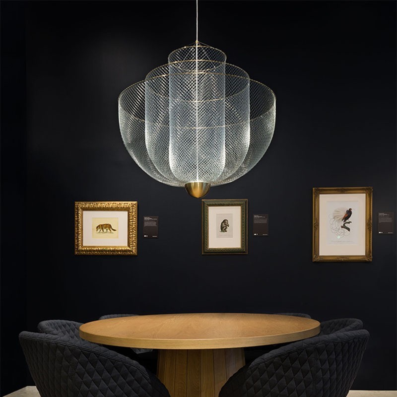 Zhongshan Factory Modern Designer Decorative Iron Wire Mesh Metal Cage Pendant Light Fixture for Kitchen Island Bar Dining Table