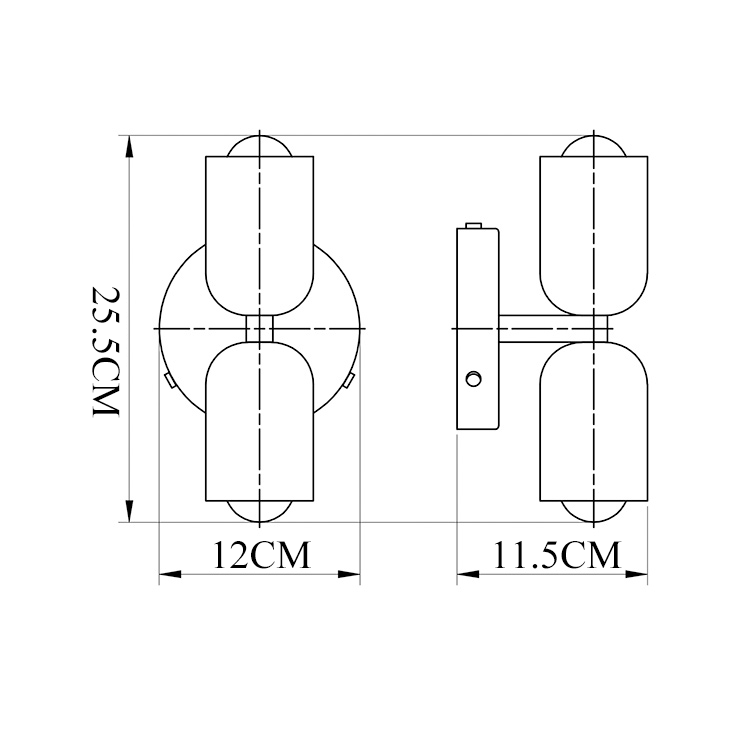 Fashion Designer Colorful Metal Shade Up Down Wall Sconce Lamp Nordic Bedroom Bedside Double Heads Wall Mounted Light Fixture