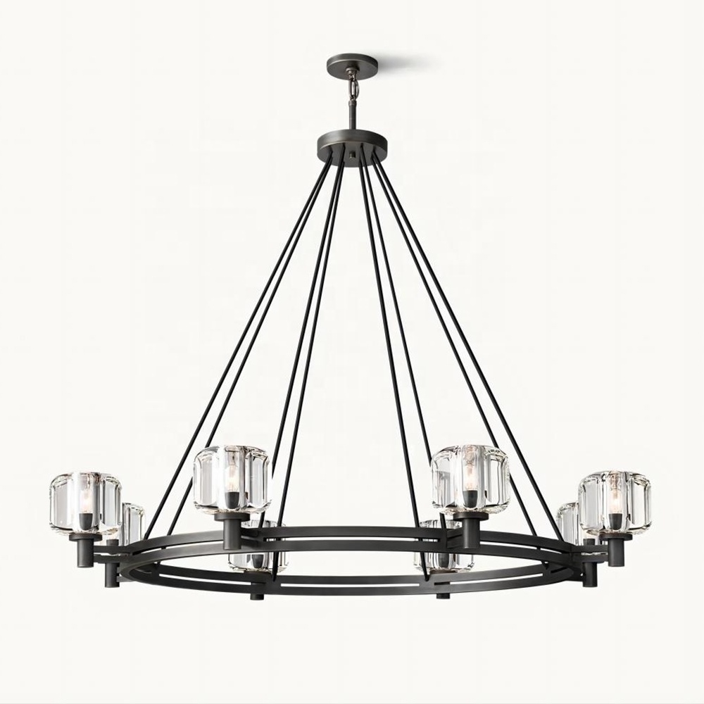 American Luxury Design Crystal Branch Flush Mount Ceiling Chandelier Round Crystal Brass Black Polished Nickel Pendant Light