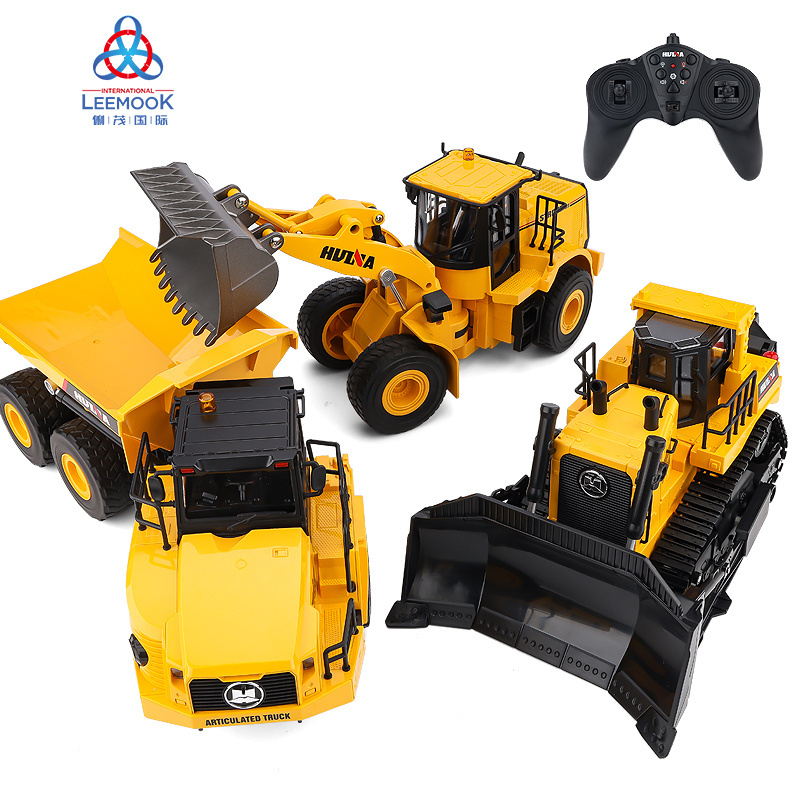 Leemook new arrival Alloy Diecast Material Engineering Rc Car Multi Functional Alloy RC Bulldozer excavator