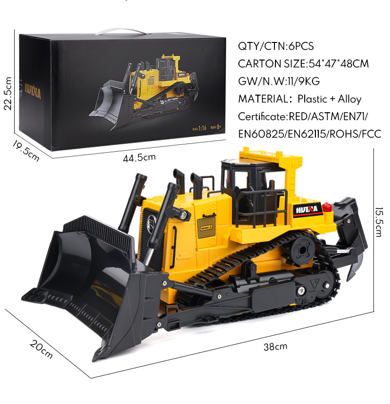 Leemook new arrival Alloy Diecast Material Engineering Rc Car Multi Functional Alloy RC Bulldozer excavator