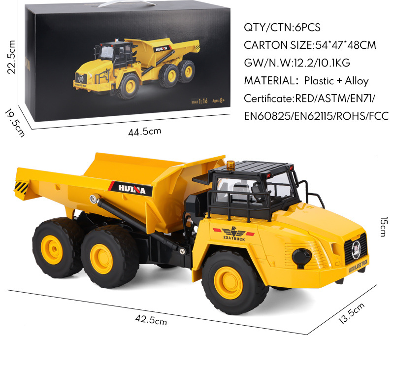 Leemook new arrival Alloy Diecast Material Engineering Rc Car Multi Functional Alloy RC Bulldozer excavator