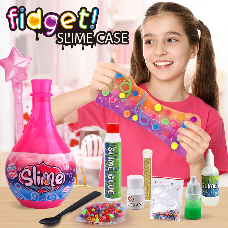 Leemook Children's DIY Playdough Slime Science Experiment Toy Set Crystal Mud Foaming Glue slime DIY Handmade For Kids