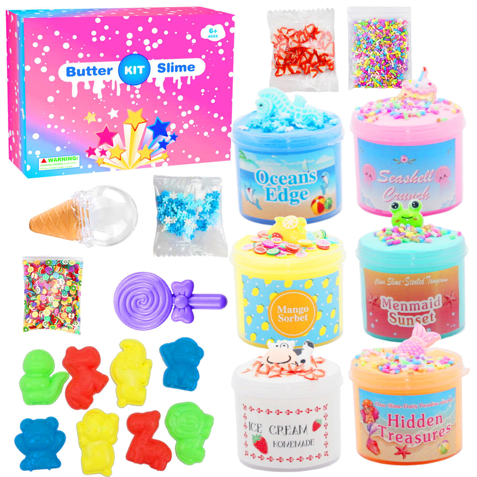 Leemook 2024 Hot Sale Ice Cream Playdough Slime Toys Set Non-toxic Glue DIY Slime Making Kit For Kids