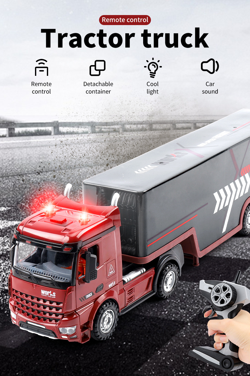 Leemook 2.4G Remote Control Container Truck Toy Tractor Trailer Truck Radio Control Toy rc truck and trailer