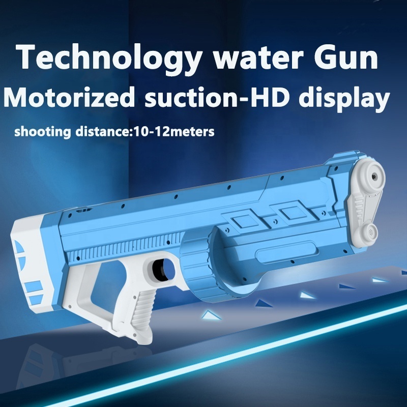 Leemook hot selling kids toy gun with HD display automatic water high pressure electric water gun for kids