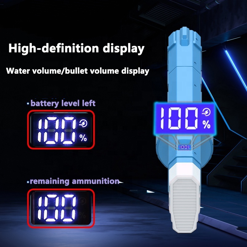 Leemook hot selling kids toy gun with HD display automatic water high pressure electric water gun for kids