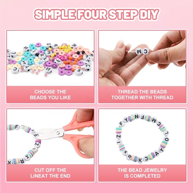 Leemook New Hot Sale Colorful DIY Handmade Bead Necklaces Bracelet Kit Beads Set For Jewelry Making For Girls Educational Toy