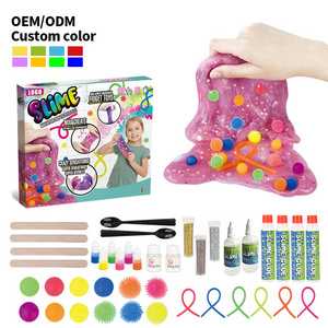 Leemook Playdough Slime Toys Set Non-toxic Glue Supplies Charms Activator Diy Slime Making Kit For Kids Girls Boys