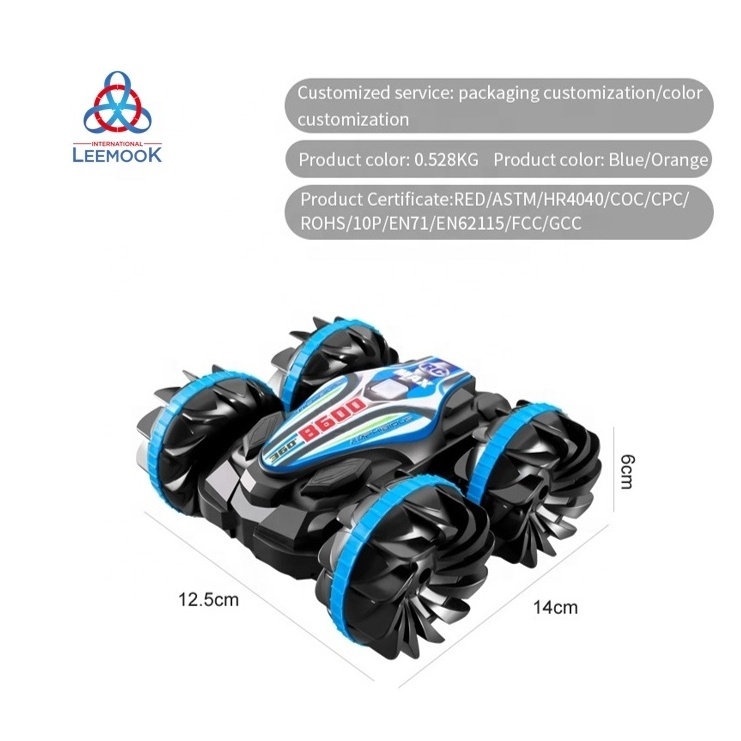 Leemook 2.4G stunt car watch Remote Control 360 rotating toy off road buggy crawler Boat Amphibious wall climbing RC Stunt Car