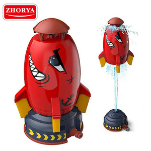 hot selling pool beach space rocket outside toy play garden hydro rocket launcher water sprinkler for kids