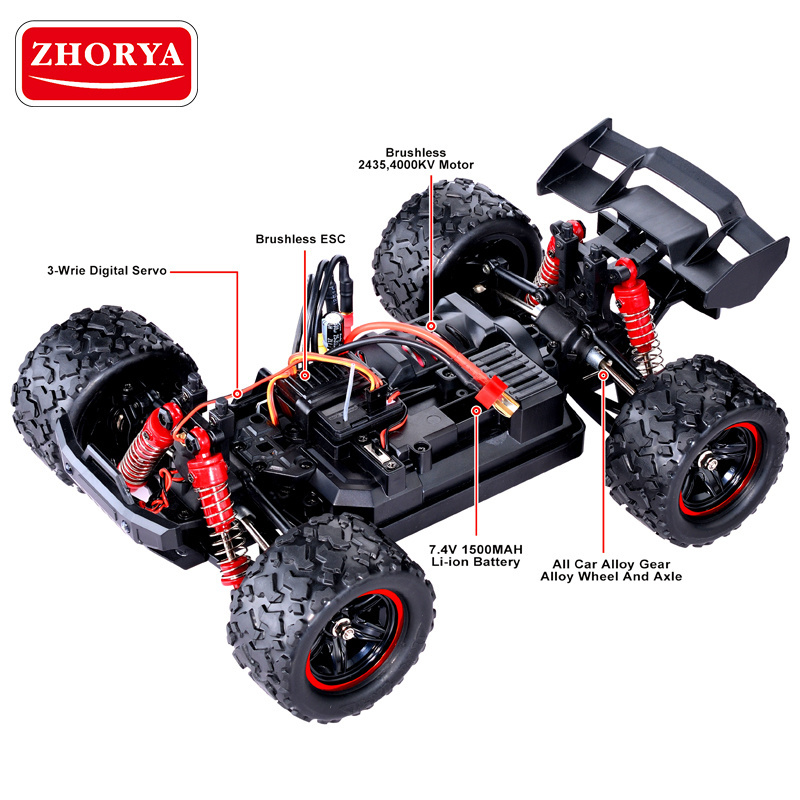 Leemook 1/18 scale best hobby grade 52km/h fastest brushless motor rc cars for adults with high speed off road toy car