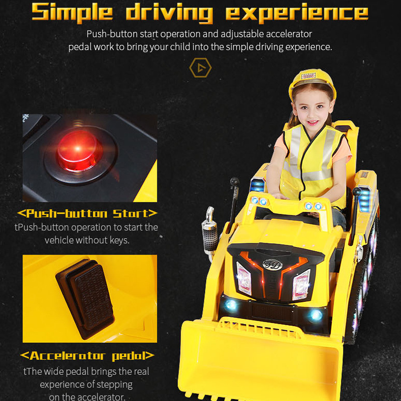 multifunction 2.4G remote control rc children ride on excavator kids electric car toy