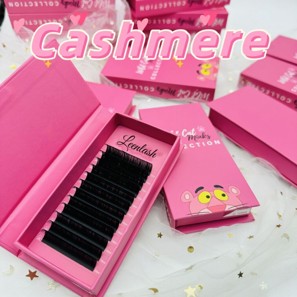 Private Label Supplies Jet Black Matte Individual Eyelash Extension Easy Fan Faux Mink Volume Dark Cashmere Lash Extension Trays