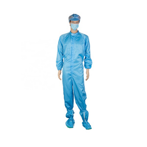 Best Selling ESD Antistatic Coverall Disposable Blue Clean room Polyester Coverall