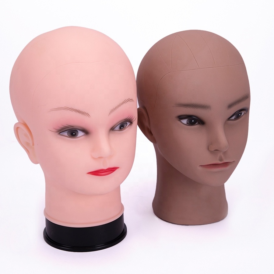 Female Dolls Bald Training Head African Mannequin Head Without Hair For Making Wig Hat Display