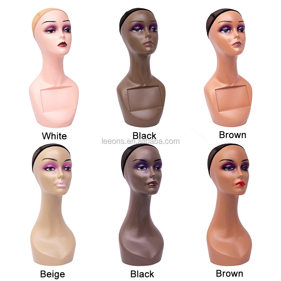 Wholesale Cheap Professional Realistic Wig Model Head Makeup Long Neck Female Mannequin Head without Shoulders for Wig Display