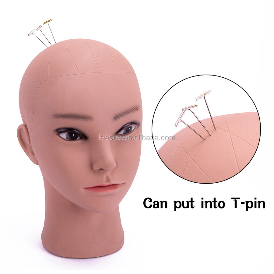 Female Dolls Bald Training Head African Mannequin Head Without Hair For Making Wig Hat Display