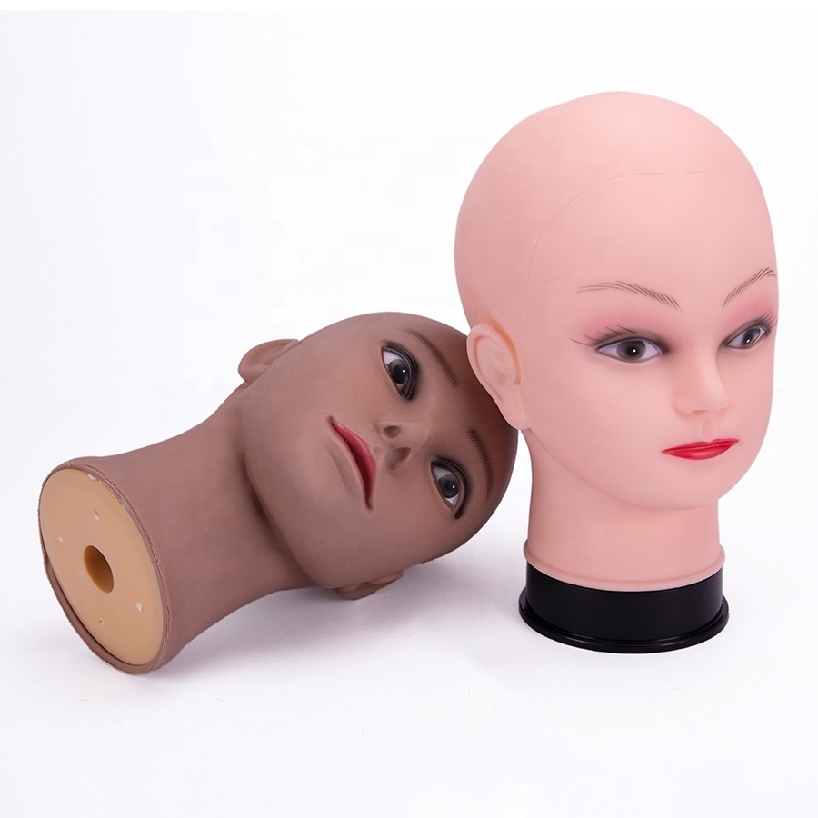 Female Dolls Bald Training Head African Mannequin Head Without Hair For Making Wig Hat Display