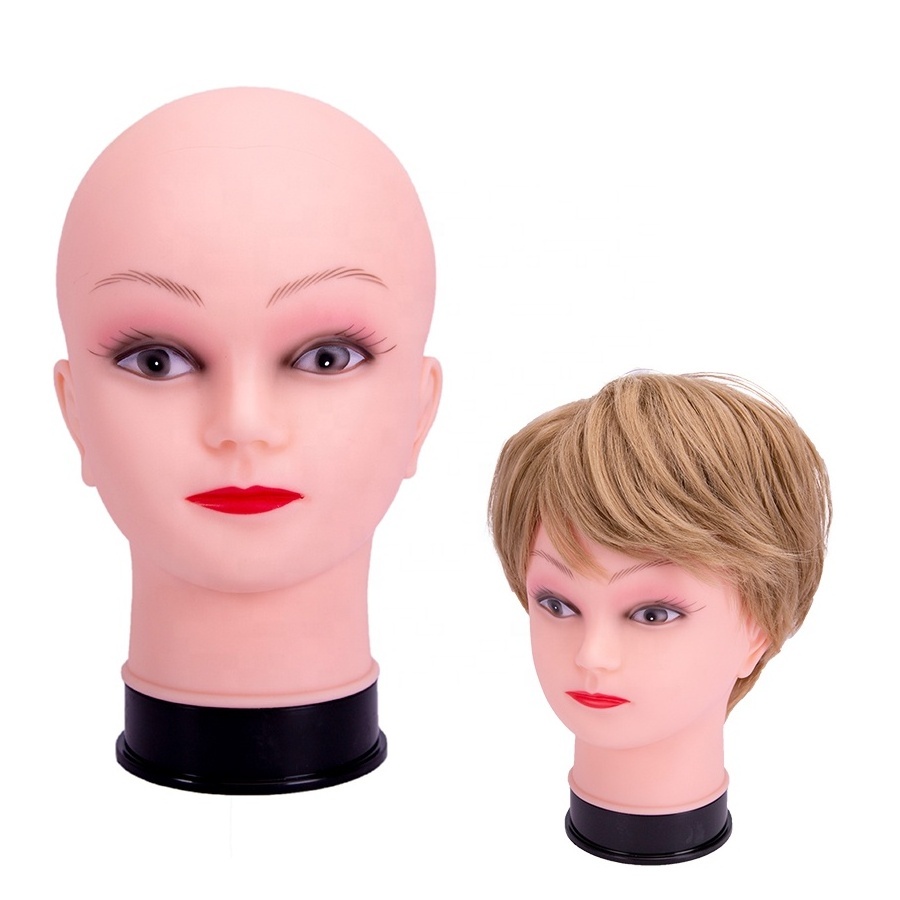 Leeons Hot Sale Cosmetology Doll Head Without Hair Female Bald Training Mannequin Head For Wig Making Hat Display