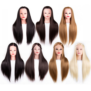 Cosmetology Synthetic Hair Cutting Braids Styling Practice Hairdressing Mannequin Dolls Head Professional Barber Training Head