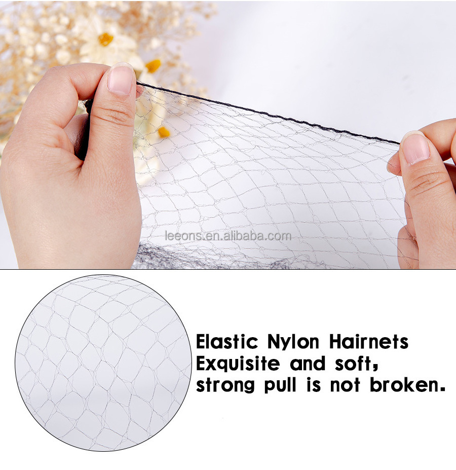 Leeons Nylon Hair Nets Invisible Disposable Ballet Dance Snoods Net Bun Invisible Elastic Edge Mesh Net for Packing Wigs