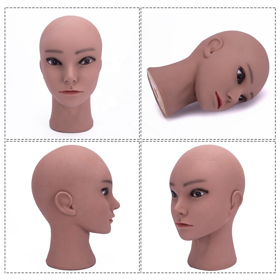 Female Dolls Bald Training Head African Mannequin Head Without Hair For Making Wig Hat Display