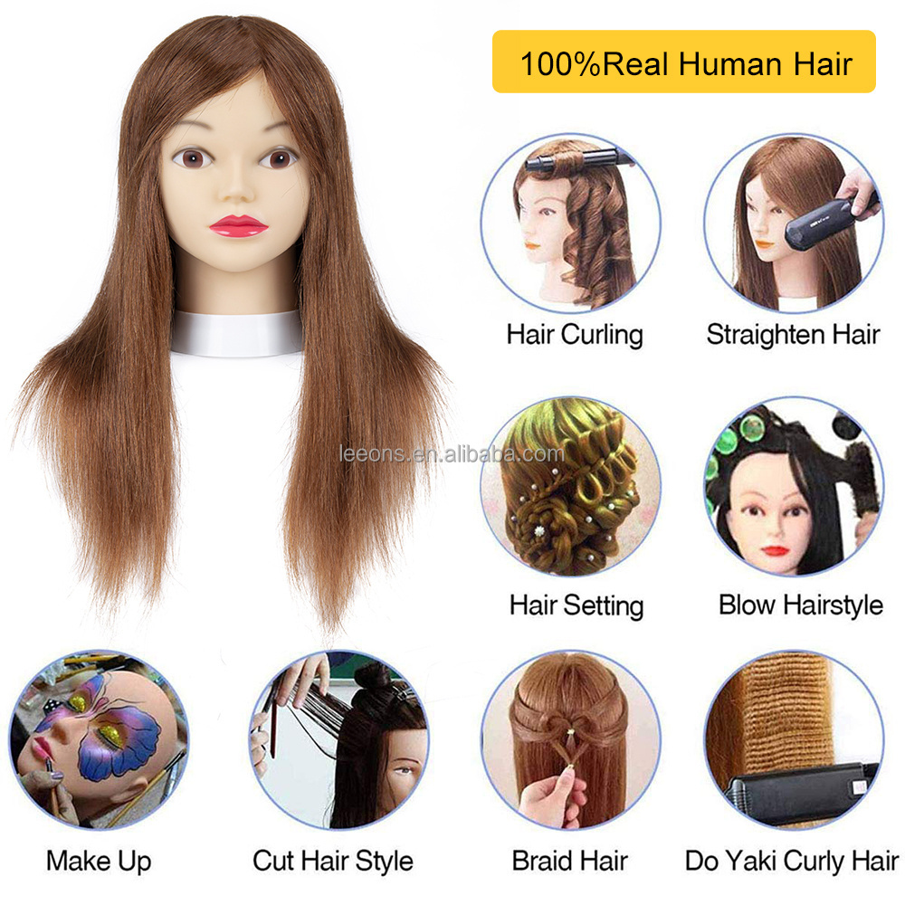 Wholesale 100% Real Hair Afro Mannequin Training Head with Yaki Hair Cosmetology Doll Head Hairdresser Manikin Practice Head