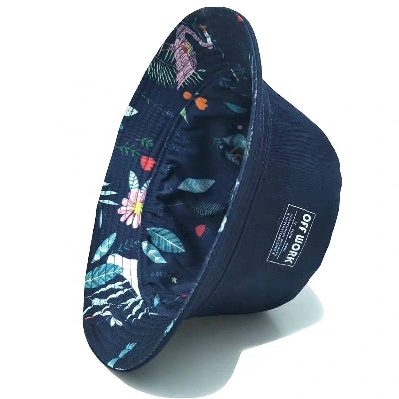 custom fashion sublimation printed reversible bucket hat