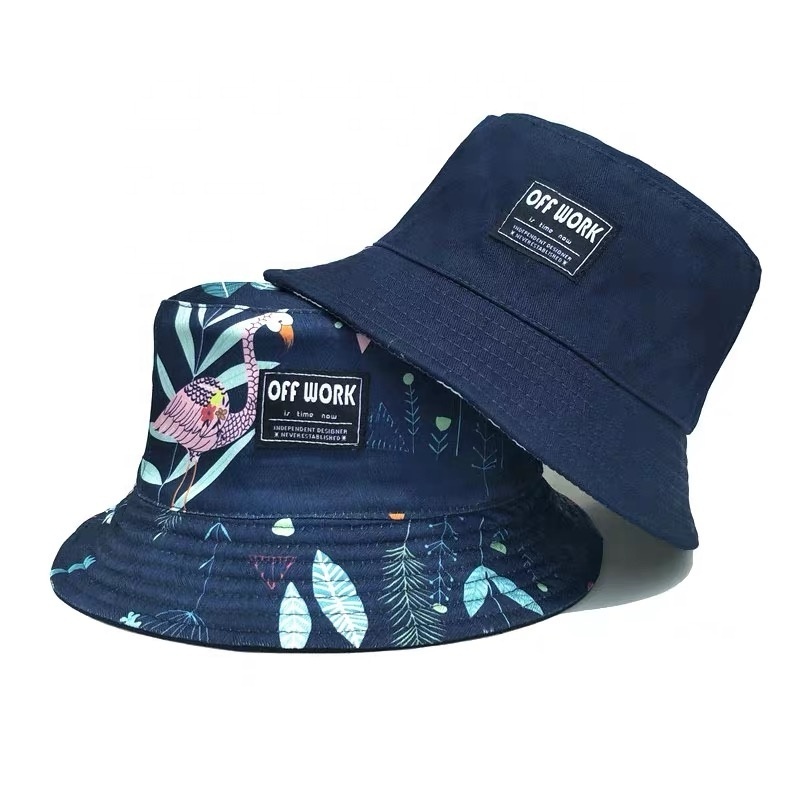 custom fashion sublimation printed reversible bucket hat